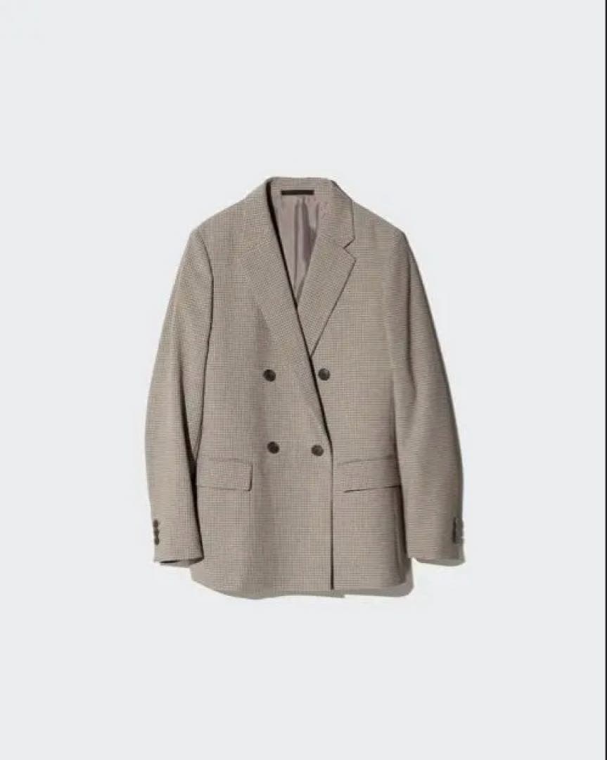今季ユニクロ完売　ダブルジャケット ブラウン M