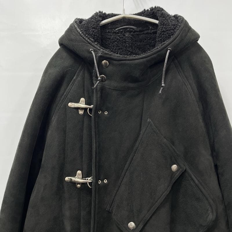 ラルフローレン/イタリア製/ラムレザームートン/ファイヤーマンバックルボアコート