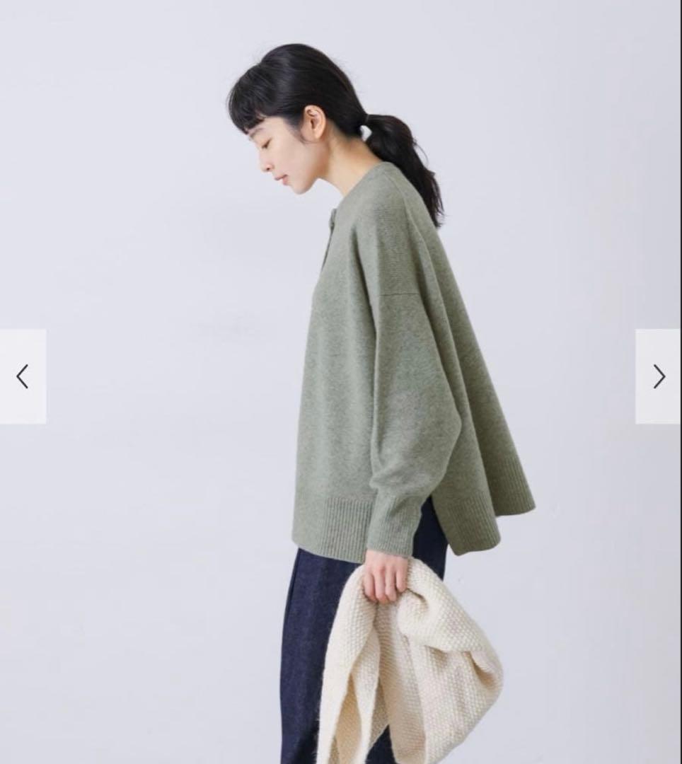 美品　かぐれ　クルーネックカーディガン　ハミルトンウール　ニット