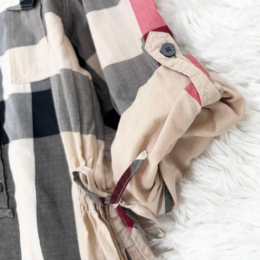 BURBERRY メガチェック 長袖 シャツワンピース S相当
