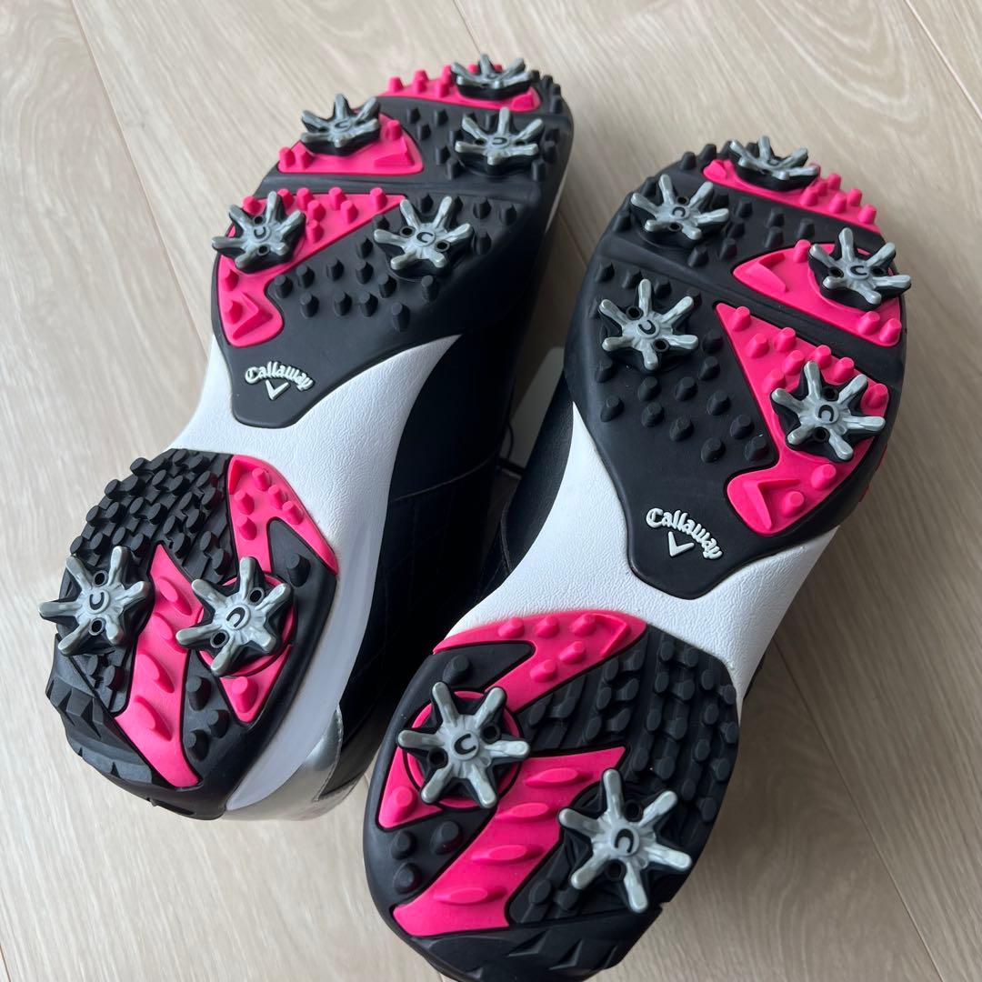 Callaway 24.5cm ゴルフシューズ レディース ブラック/ピンク