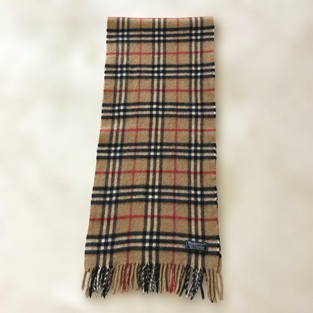バーバリー　カシミヤ100 ノバチェック　マフラー