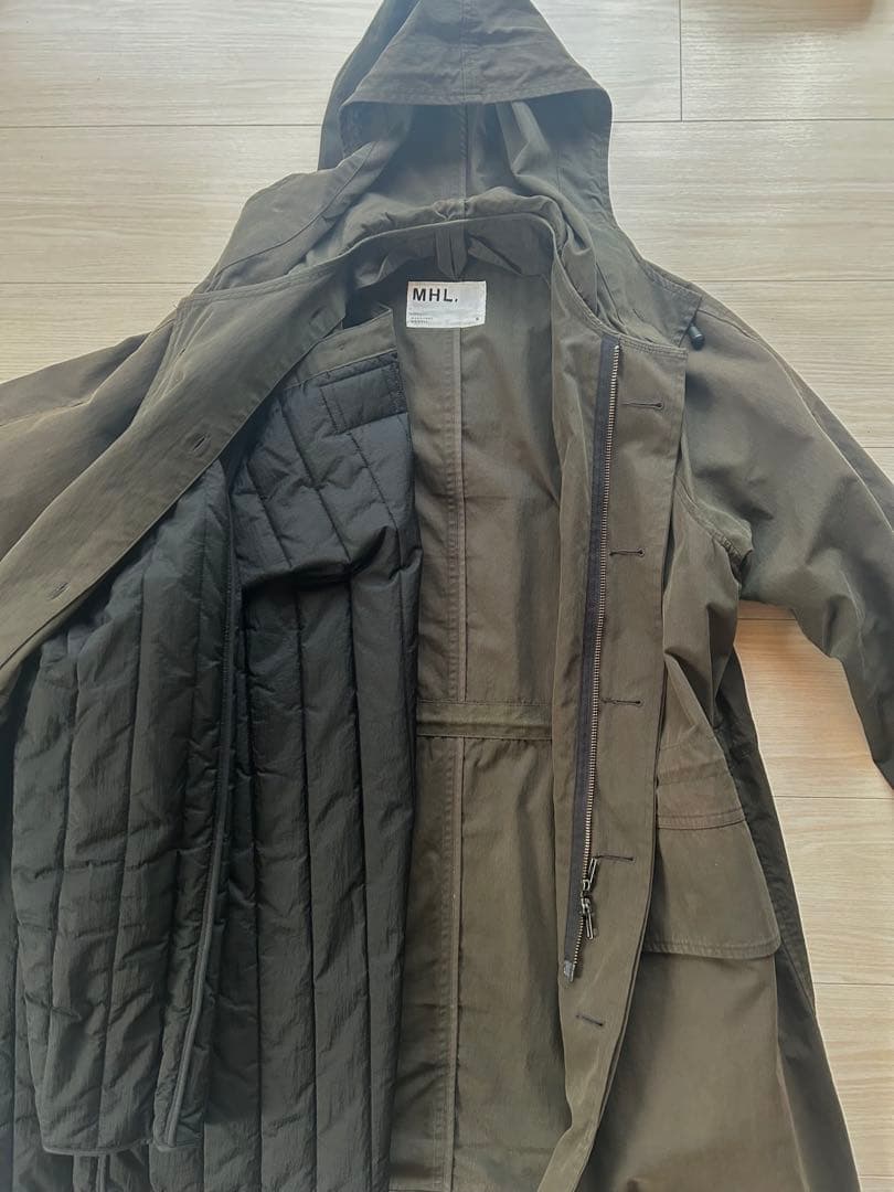 美品 MHL.キルトライナー付ブルゾン VINTAGE COTTON NYLON