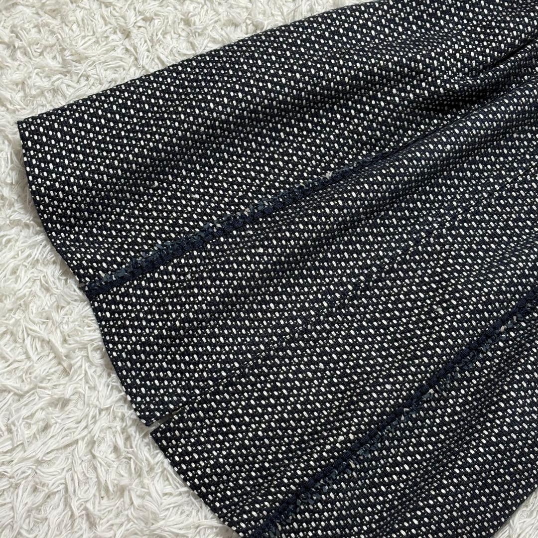 大きいサイズ【極美品】スーパービューティー 膝丈ワンピース ラメ ツイード42