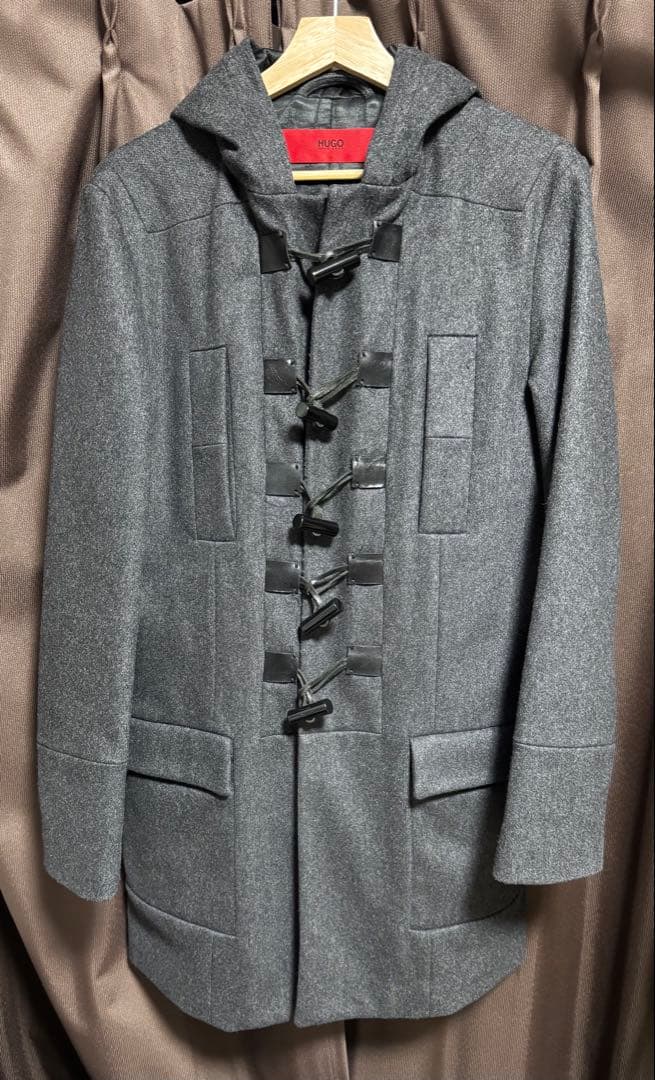 ヒューゴボス　ダッフルコート　ロングコート　グレー　HUGO BOSS
