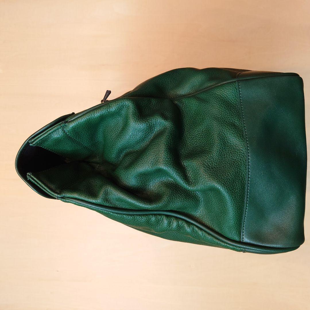 longchamp バッグ グリーン レザー フランス製 ロンシャン