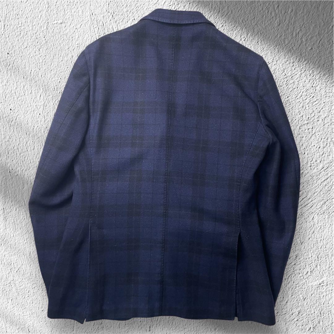 m*y様 極美品 カシミヤ100 ラルディーニ LARDINI チェック テーラ