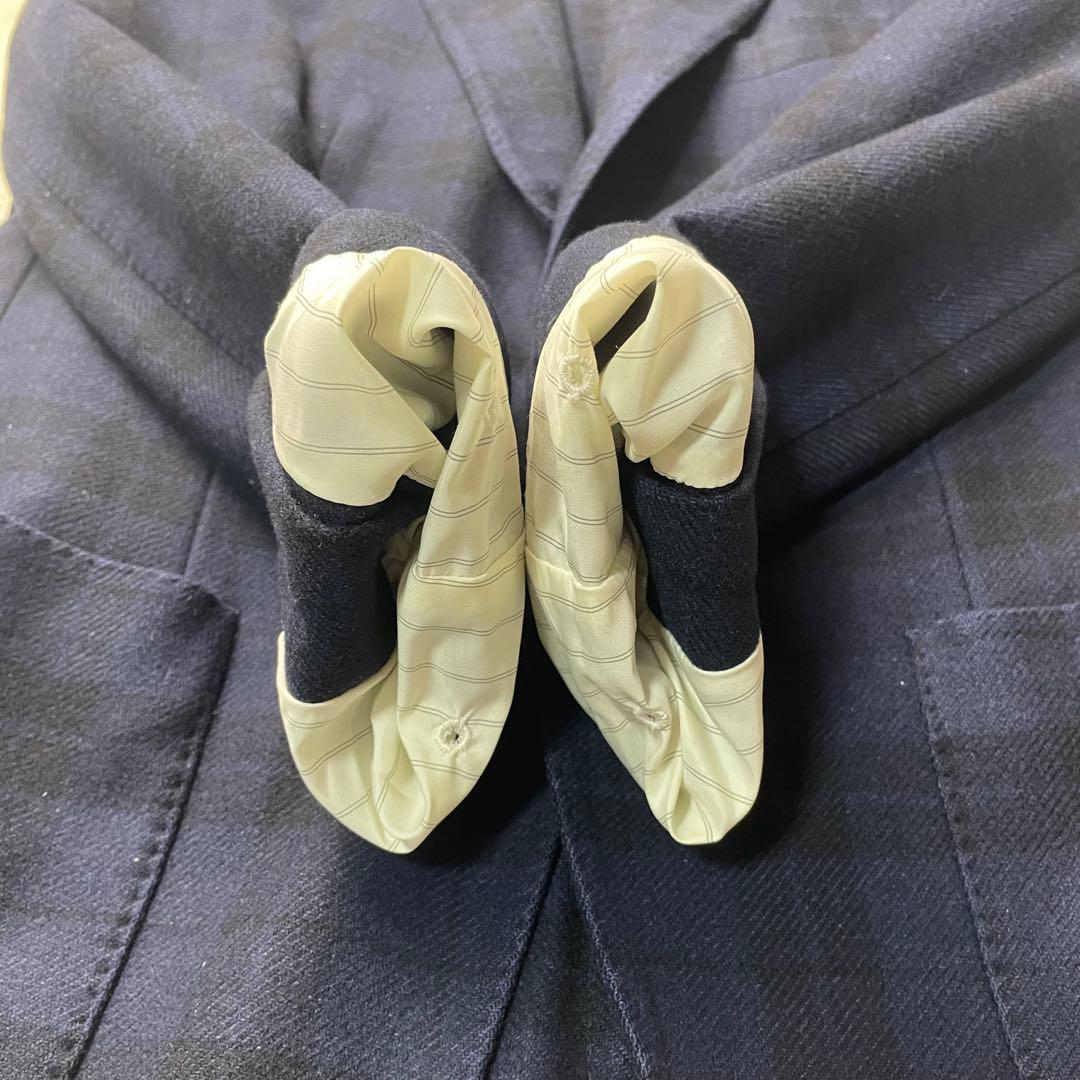 m*y様 極美品 カシミヤ100 ラルディーニ LARDINI チェック テーラ