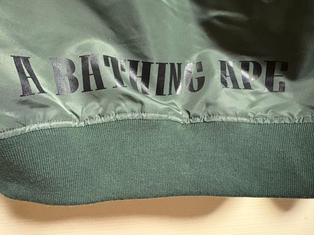 ま*様 A BATHING APE MA-1ジャケット Sサイズ オリーブグリー