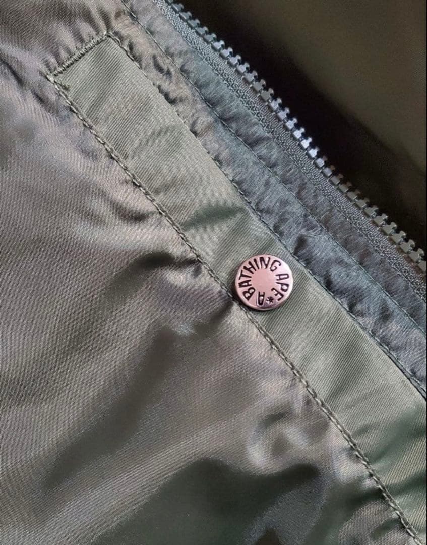 ま*様 A BATHING APE MA-1ジャケット Sサイズ オリーブグリー
