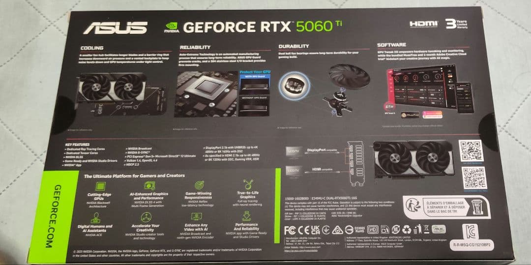 ASUS DUAL RTX 5060 Ti 16GB グラフィックボード