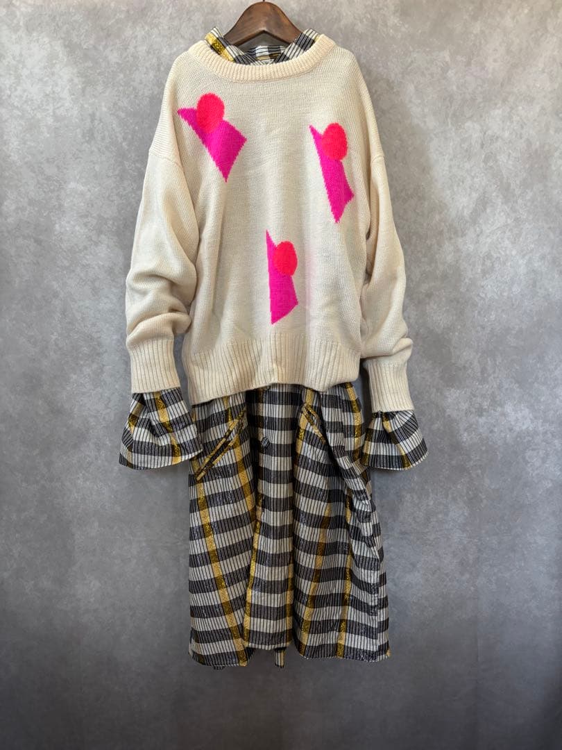 vintage used メタリック　コート　ワンピース