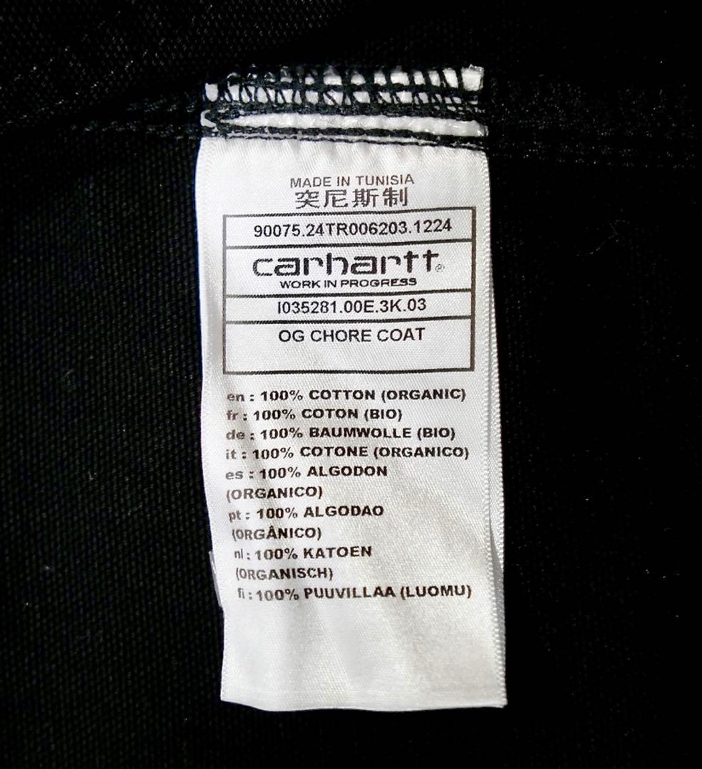 3.74万円 Carhartt カーハートOG CHORE COAT 黒/黒 M