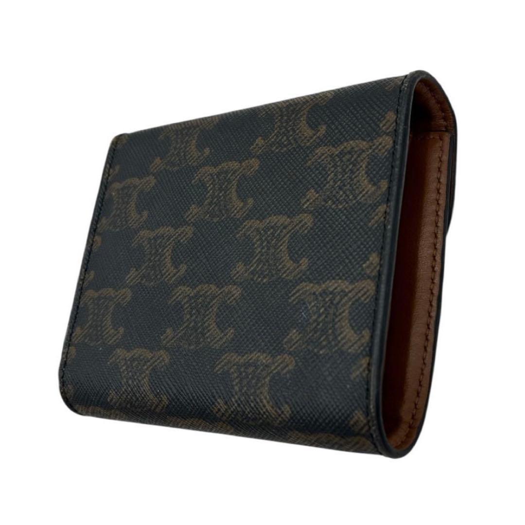 CELINE　スモールフラップウォレットトリオンフ　トリオンフキャンバス　タン
