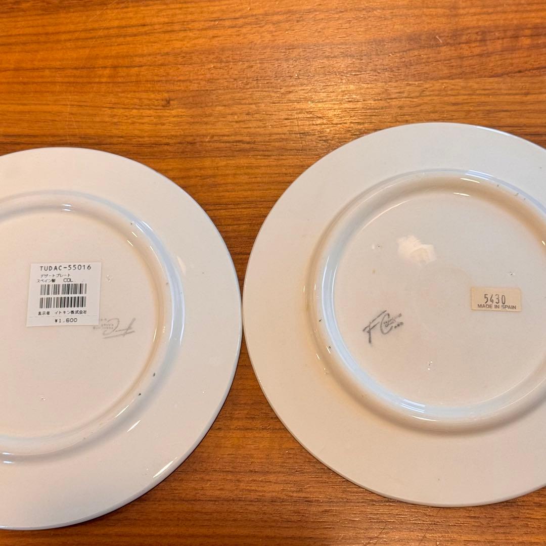 スペイン製★輸入食器★花柄ケーキ皿 ★6枚セット★直径20.7cm★イトキン