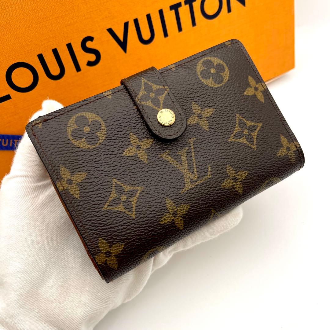 ルイヴィトン モノグラム ポルトフォイユ ヴィエノワ がま口 折り財布 ブラウン