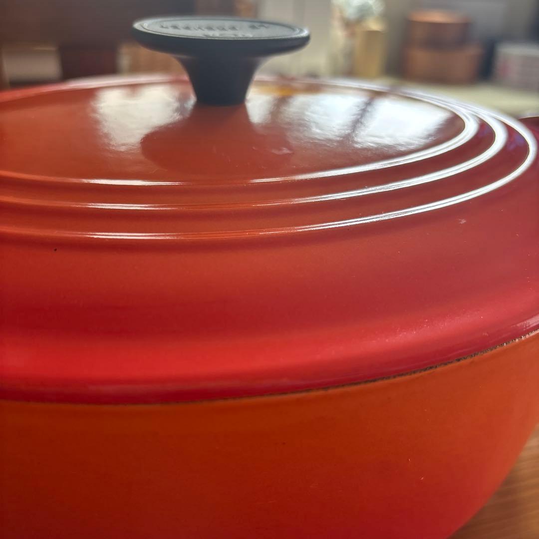 ル・クルーゼ　ココットオーバル　27センチ　オレンジ　美品！