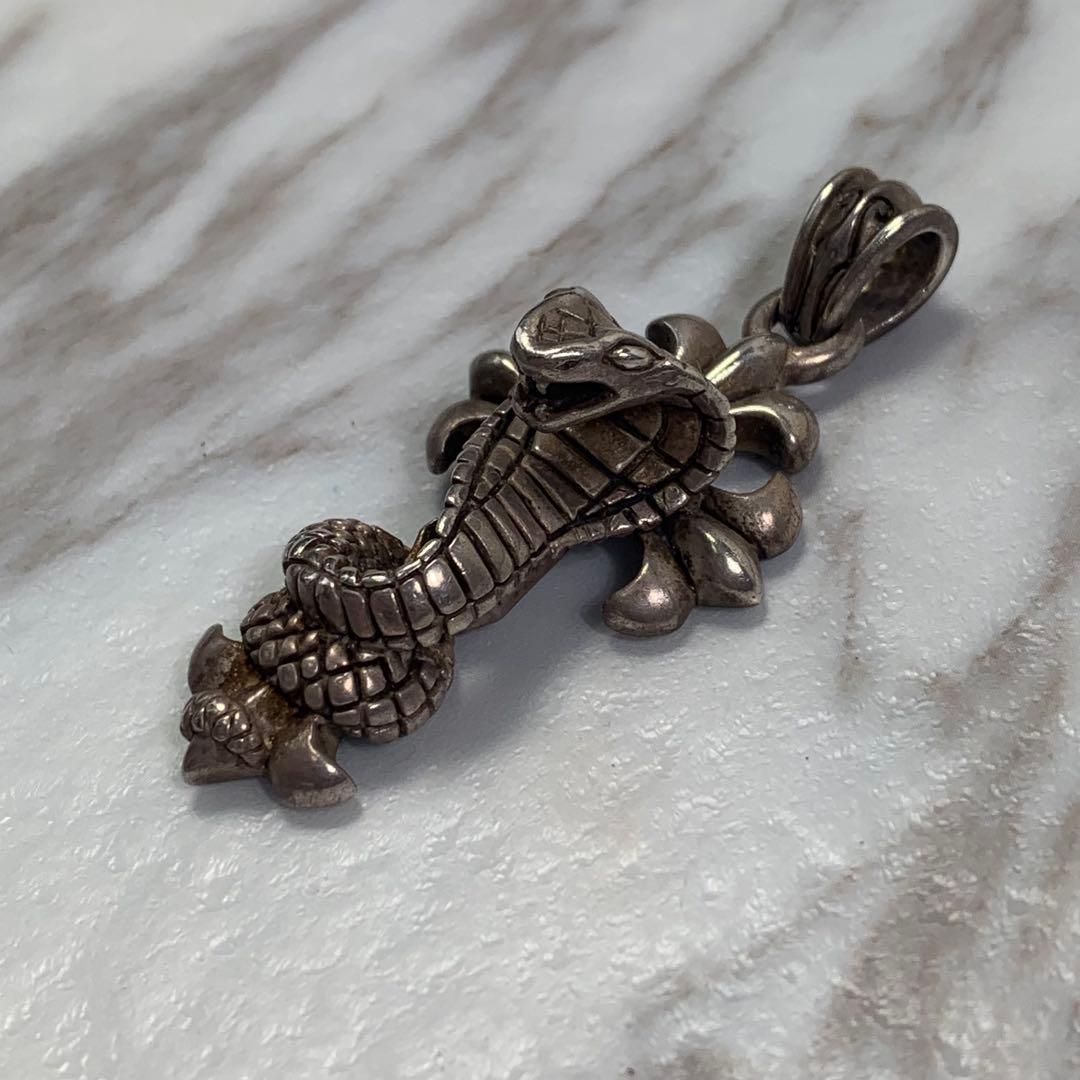 アクセサリー vintage silver925 snake cross pendant