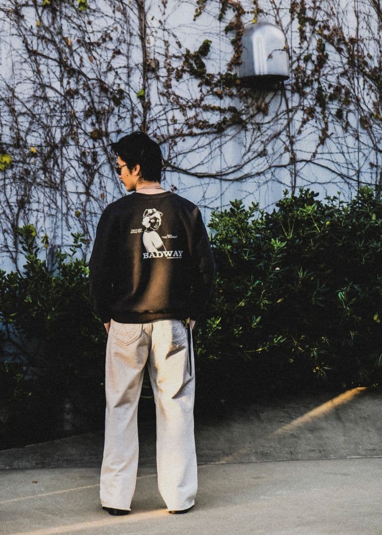 BADWAY ダメージ加工 グレー パンツ スウェット生地 新品
