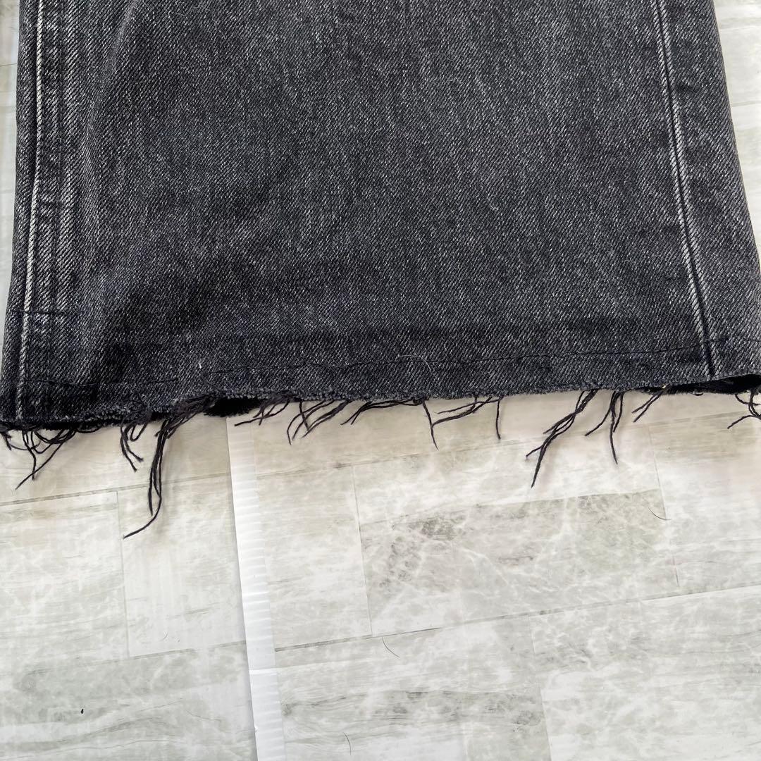 moussy CROSS WAIST WIDE ストレートS丈直し　ブラック