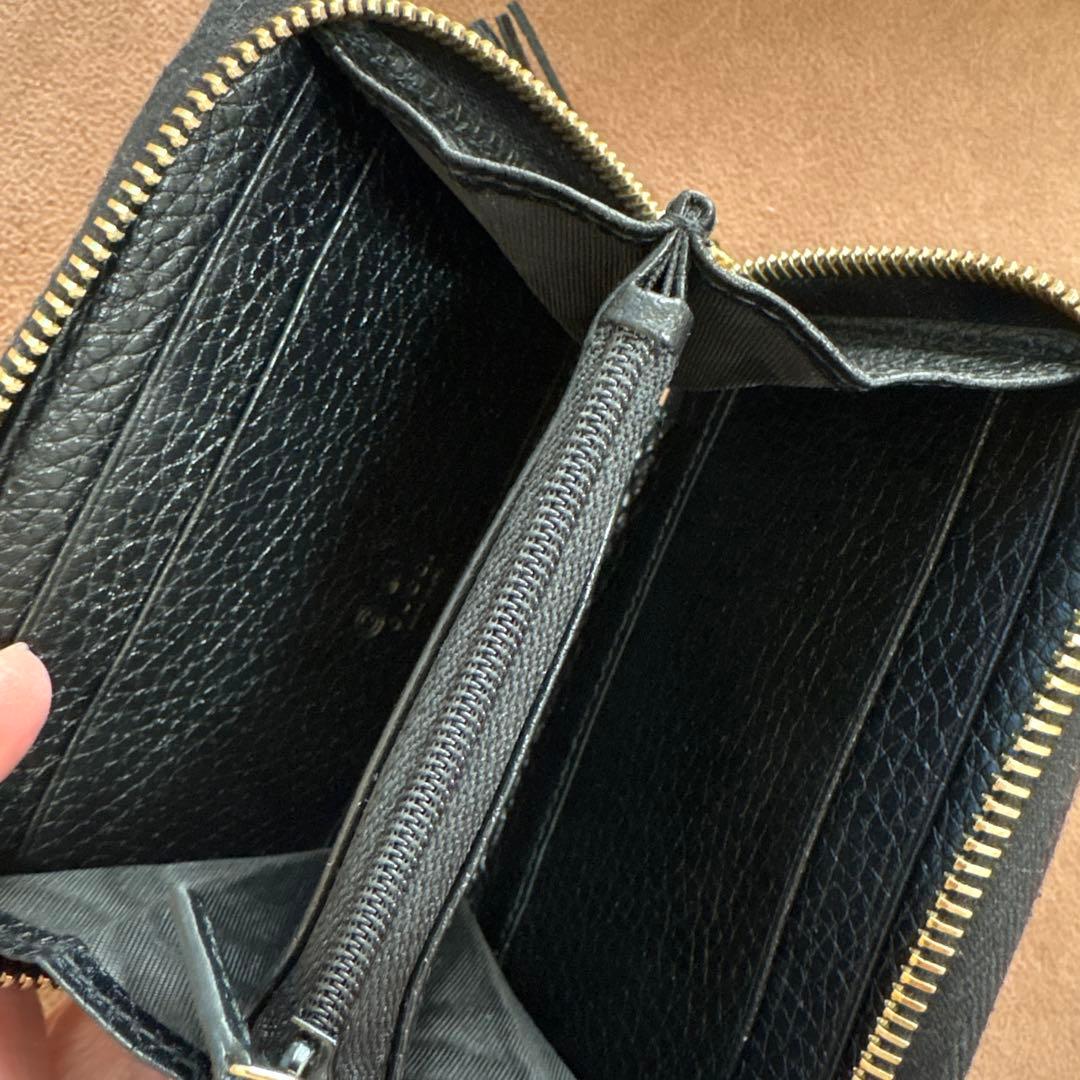 GUCCI グッチ　GGソーホー　レザー　ミニウォレット 黒