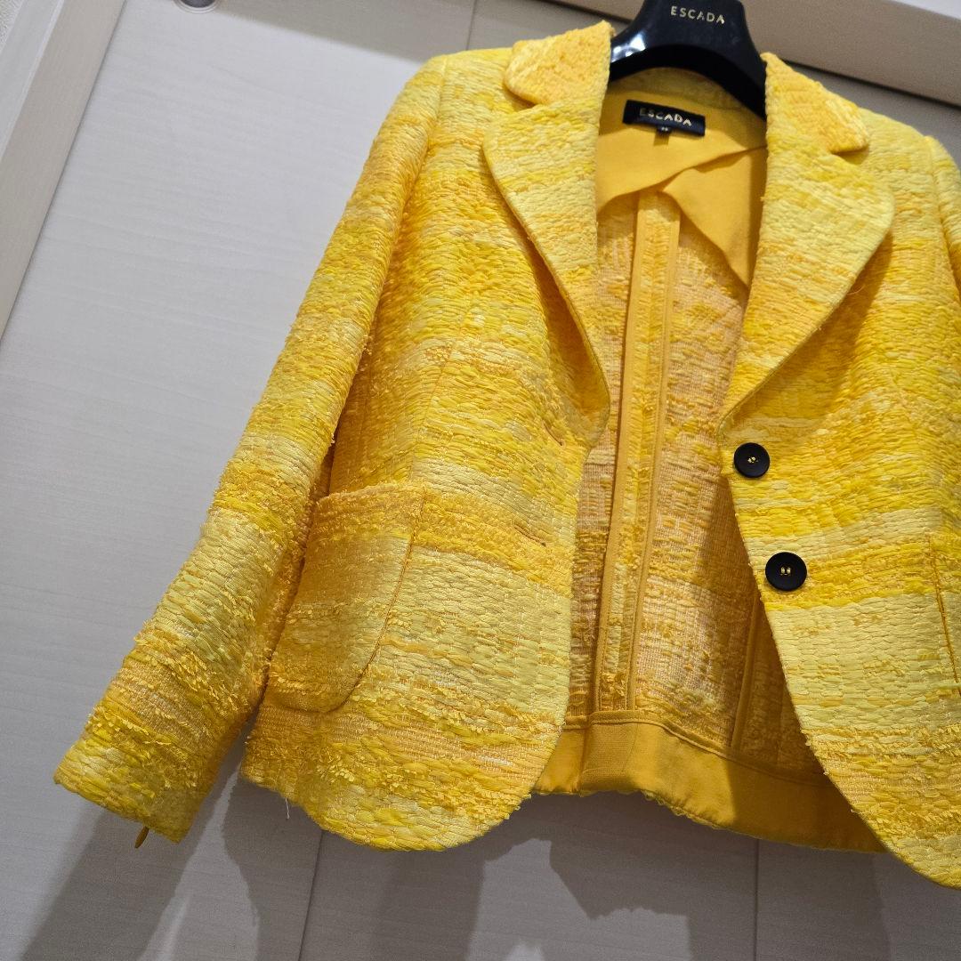 4月3日で終了!美品！ESCADA エスカーダイエローテーラードジャケット