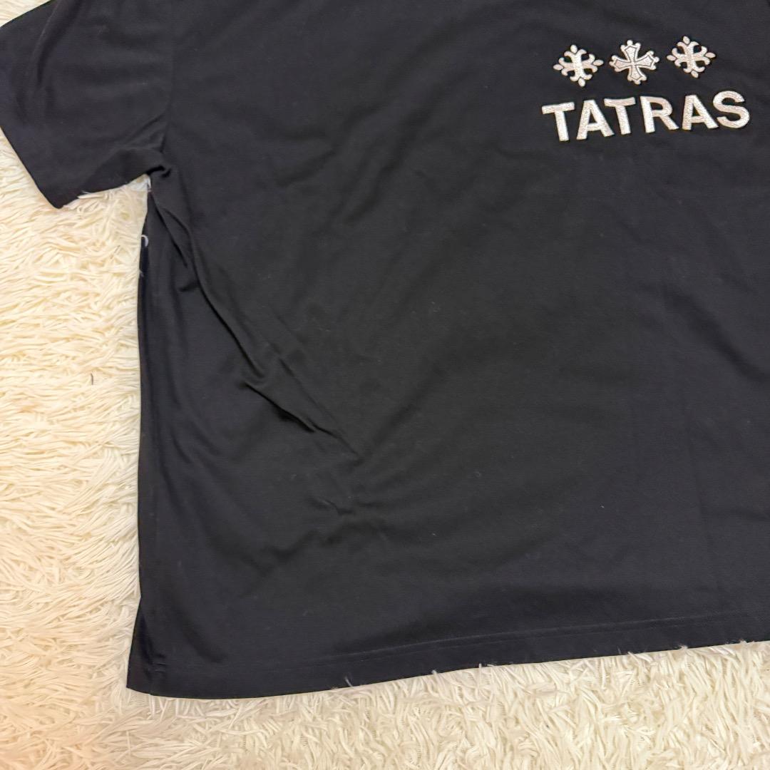 【美品】TATRAS ロゴ刺繍 Tシャツ ブラック 04サイズ XL