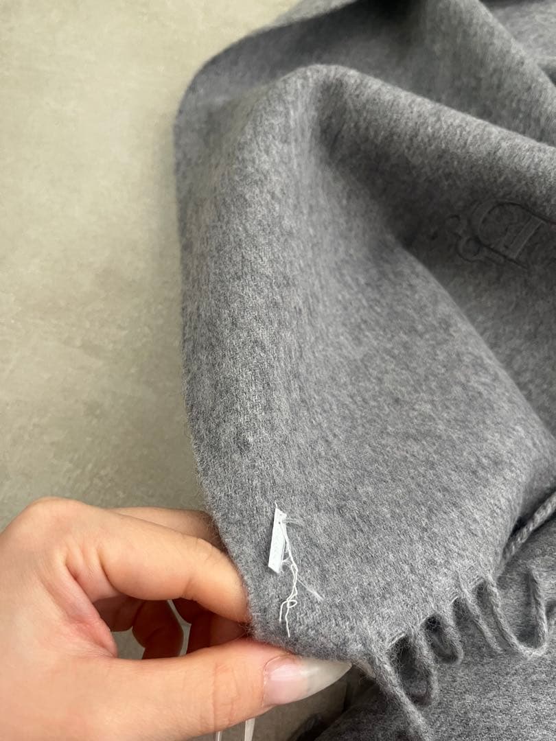 【ほぼ未使用】Dior ディオール　マフラー ウールカシミヤ グレー