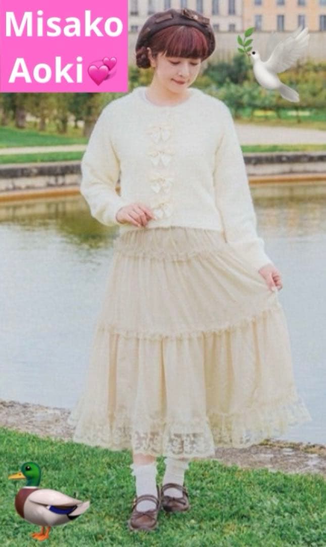 【劇レア・4L】新品 美沙子しまむら NINA'S ペチスカート キナリ2WAY
