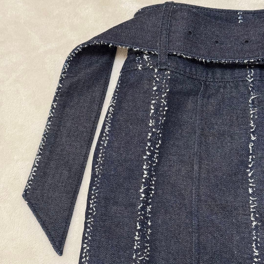 Ameri アメリ NEEDLE STRIPE DENIM PANTS 25 Ｍ