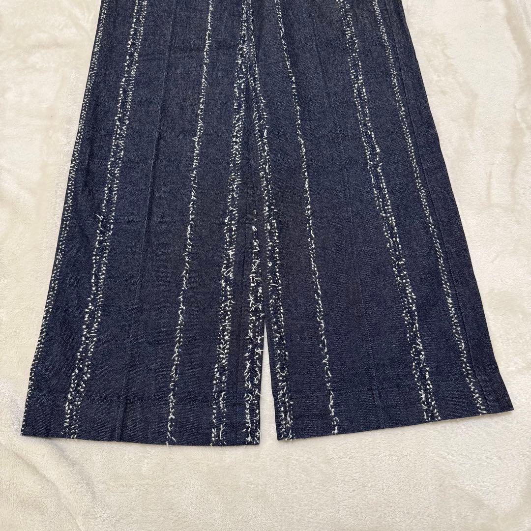 Ameri アメリ NEEDLE STRIPE DENIM PANTS 25 Ｍ