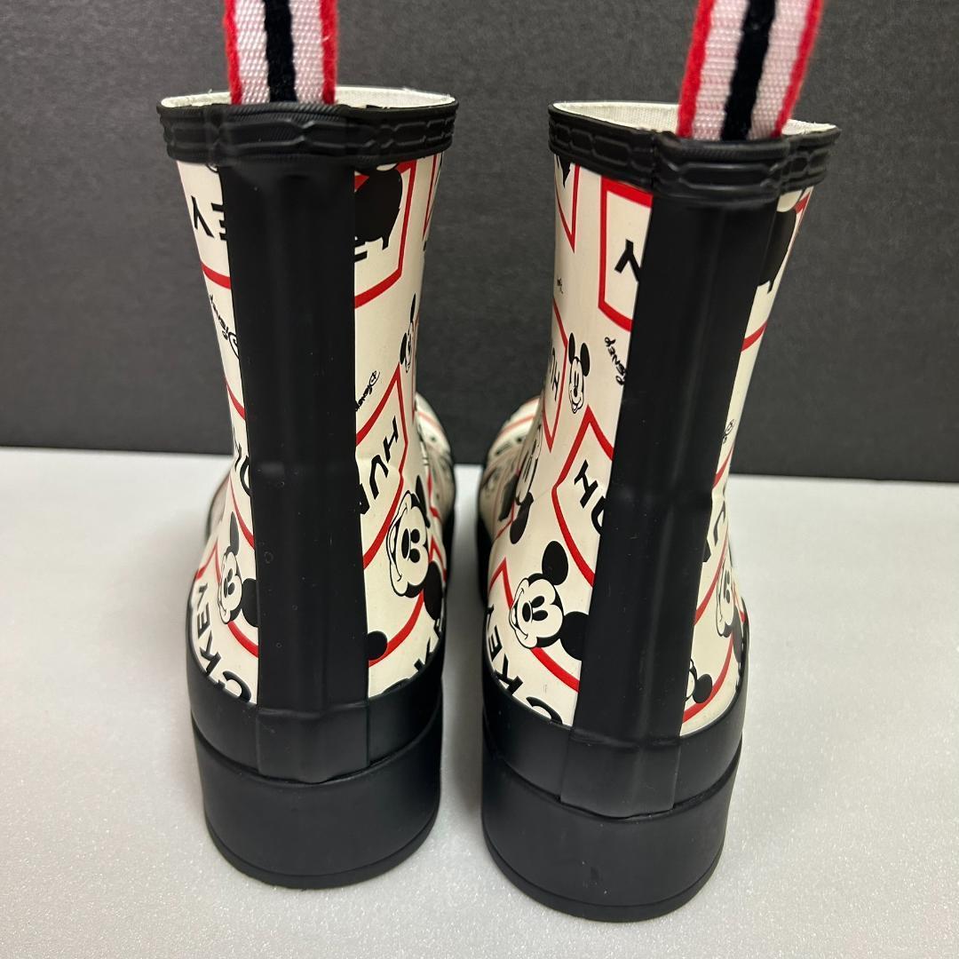 限定　美品　ハンター　ディズニーコラボ　レインブーツ　ミッキーマウス　白