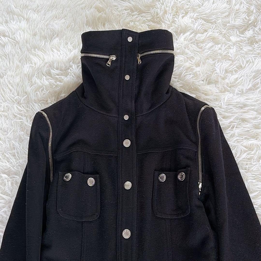希少✨【D＆G】2wayヴィンテージ スナップボタン デザイン ロングコート 黒