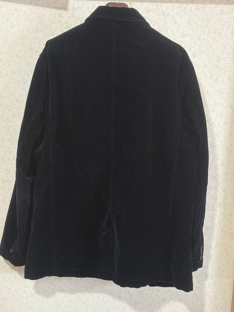 Stussy ネイビー ベロア テーラードジャケット